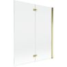 Mexen Mist Duschabtrennung zweiflügelig rechts 140 x 150 cm, transparent, gold - 8A9-140-002-50-00-P