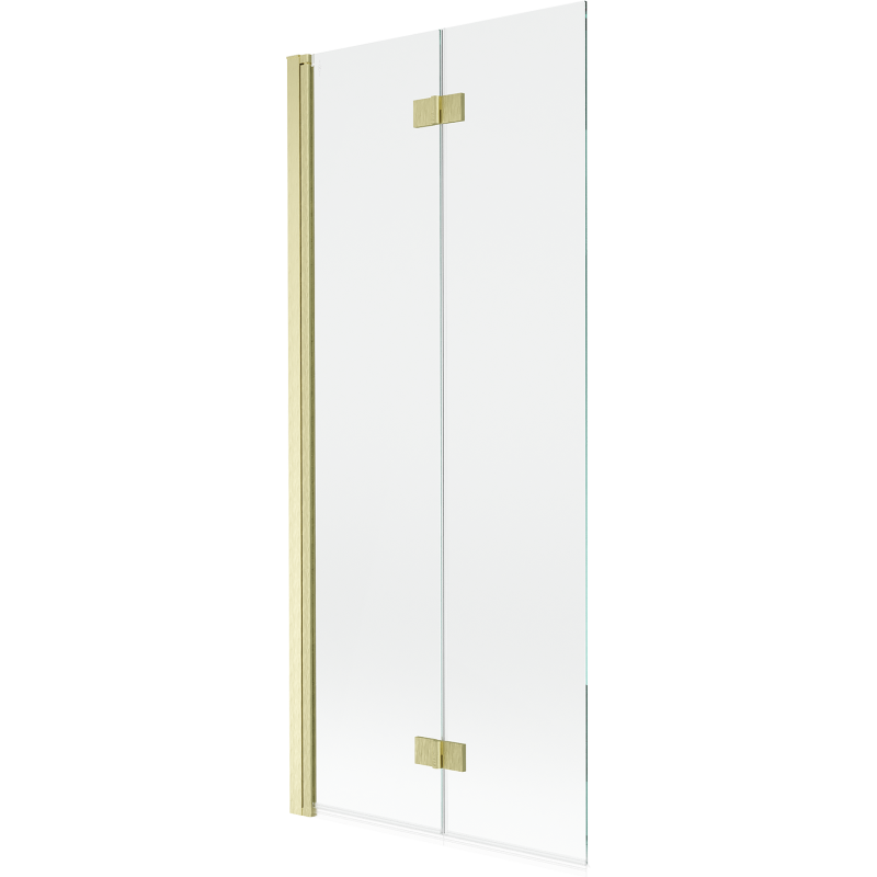 Mexen Mist 2-flügelige Duschwand links 80 x 150 cm, transparent, gebürstetes Gold - 8A9-080-002-55-00-L