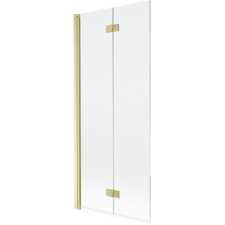 Mexen Mist 2-flügelige Duschwand links 80 x 150 cm, transparent, gebürstetes Gold - 8A9-080-002-55-00-L