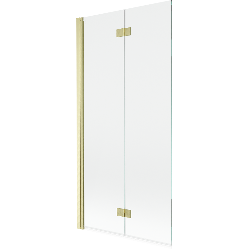 Mexen Mist Duschabtrennung 2-flügelig links 90 x 150 cm, transparent, gebürstetes Gold - 8A9-090-002-55-00-L