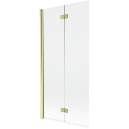 Mexen Mist Duschabtrennung 2-flügelig links 90 x 150 cm, transparent, gebürstetes Gold - 8A9-090-002-55-00-L