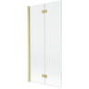Mexen Mist Duschabtrennung 2-flügelig links 90 x 150 cm, transparent, gebürstetes Gold - 8A9-090-002-55-00-L