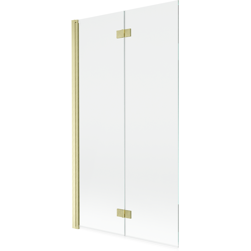 Mexen Mist Duschwand mit 2 Flügeln, links 100 x 150 cm, transparent, gebürstet gold - 8A9-100-002-55-00-L