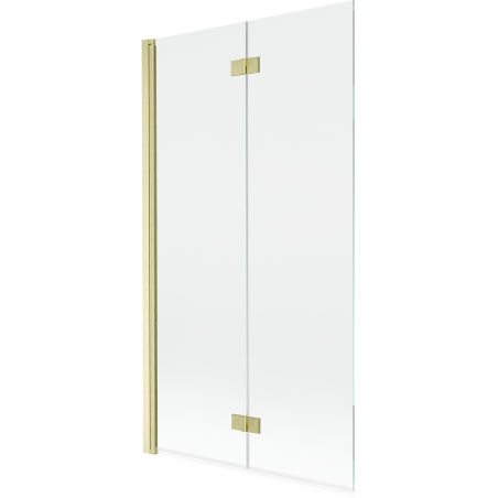 Mexen Mist Duschwand mit 2 Flügeln, links 100 x 150 cm, transparent, gebürstet gold - 8A9-100-002-55-00-L