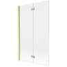 Mexen Mist Duschabtrennung 2-flügelig links 110 x 150 cm, transparent, gold gebürstet - 8A9-110-002-55-00-L
