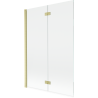 Mexen Mist Duschtrennwand 2-flügelig links 120 x 150 cm, transparent, gebürstet golden - 8A9-120-002-55-00-L