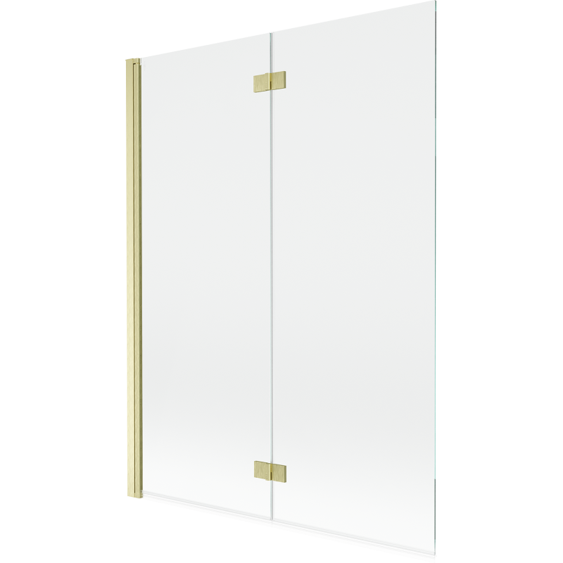 Mexen Mist Duschtrennwand 2-flügelig links 130 x 150 cm, transparent, gold gebürstet - 8A9-130-002-55-00-L