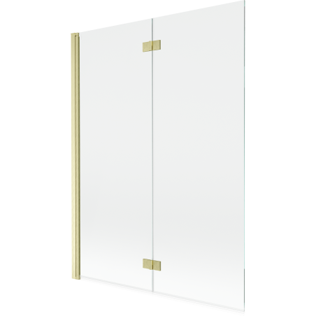 Mexen Mist Duschtrennwand 2-flügelig links 130 x 150 cm, transparent, gold gebürstet - 8A9-130-002-55-00-L