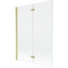 Mexen Mist Duschtrennwand 2-flügelig links 130 x 150 cm, transparent, gold gebürstet - 8A9-130-002-55-00-L