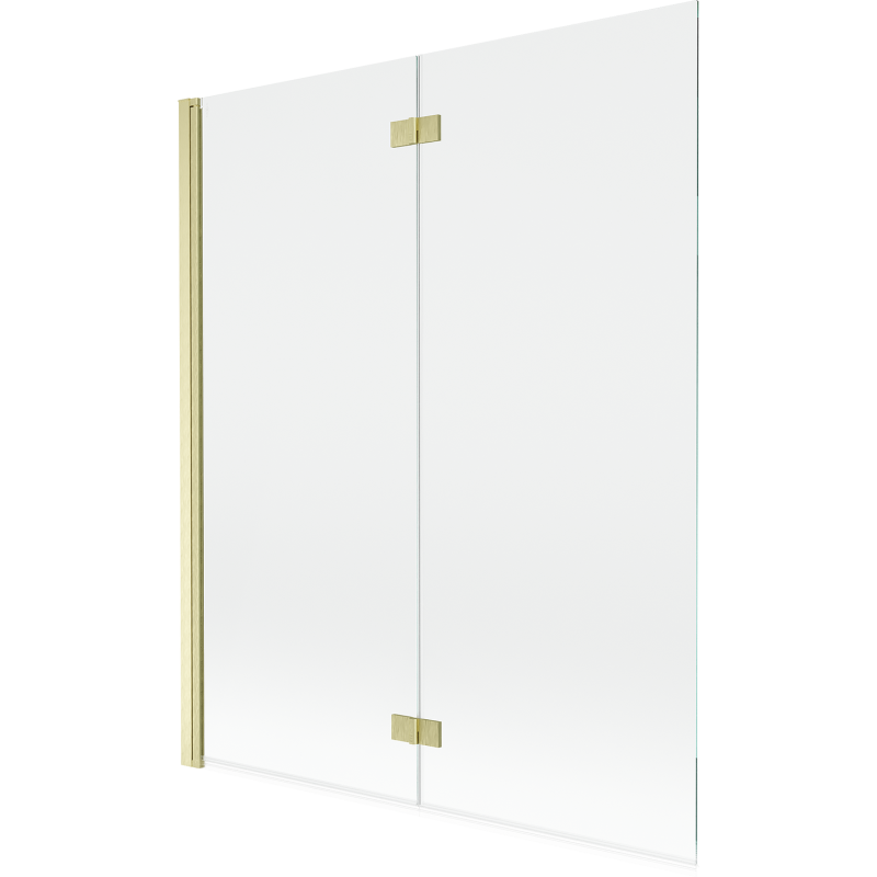 Mexen Mist Duschwand 2-flügelig links 140 x 150 cm, transparent, gebürstetes Gold - 8A9-140-002-55-00-L