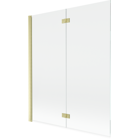 Mexen Mist Duschwand 2-flügelig links 140 x 150 cm, transparent, gebürstetes Gold - 8A9-140-002-55-00-L