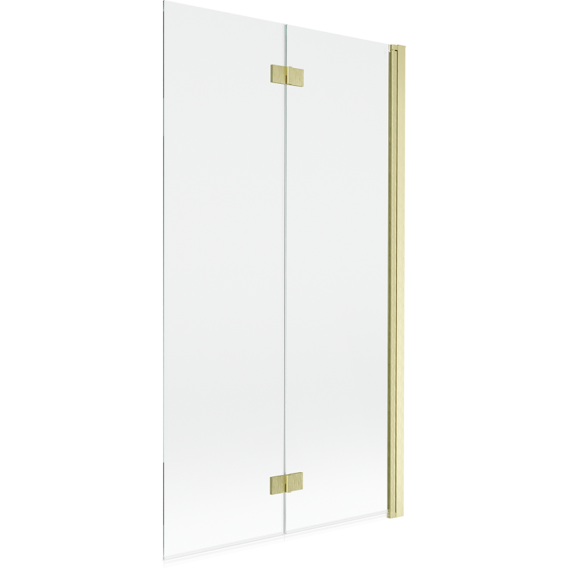 Mexen Mist Duschabtrennung 2-flügelig rechts 100 x 150 cm, transparent, gebürstetes Gold - 8A9-100-002-55-00-P