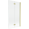Mexen Mist Duschabtrennung 2-flügelig rechts 100 x 150 cm, transparent, gebürstetes Gold - 8A9-100-002-55-00-P