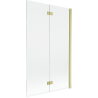 Mexen Mist 2-flügelige Duschwand rechts 110 x 150 cm, transparent, gebürstetes Gold - 8A9-110-002-55-00-P