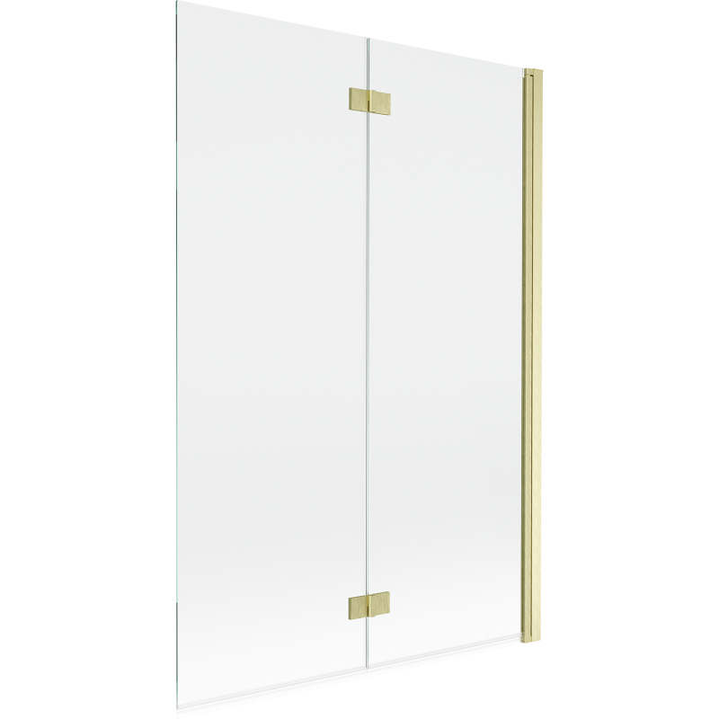 Mexen Mist Duschabtrennung 2-flügelig rechts 120 x 150 cm, transparent, gebürstetes Gold - 8A9-120-002-55-00-P