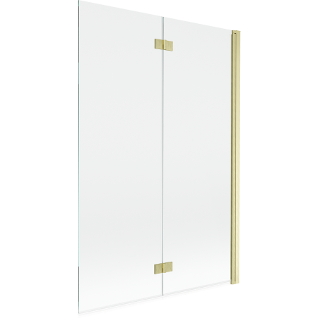 Mexen Mist Duschabtrennung 2-flügelig rechts 120 x 150 cm, transparent, gebürstetes Gold - 8A9-120-002-55-00-P