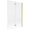 Mexen Mist Duschabtrennung 2-flügelig rechts 120 x 150 cm, transparent, gebürstetes Gold - 8A9-120-002-55-00-P