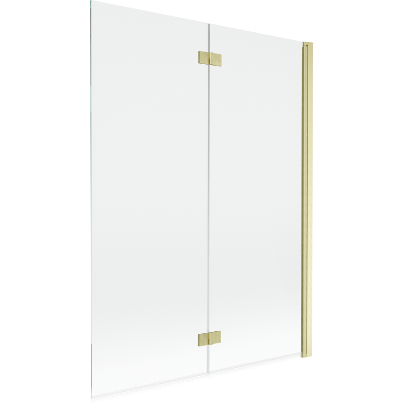 Mexen Mist Duschabtrennung 2-flügelig rechts 130 x 150 cm, transparent, gebürstetes Gold - 8A9-130-002-55-00-P