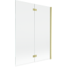 Mexen Mist Duschabtrennung 2-flügelig rechts 130 x 150 cm, transparent, gebürstetes Gold - 8A9-130-002-55-00-P