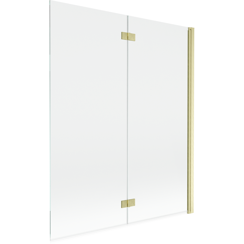 Mexen Mist Duschwand 2-flügelig rechts 140 x 150 cm, transparent, gebürstetes Gold - 8A9-140-002-55-00-P