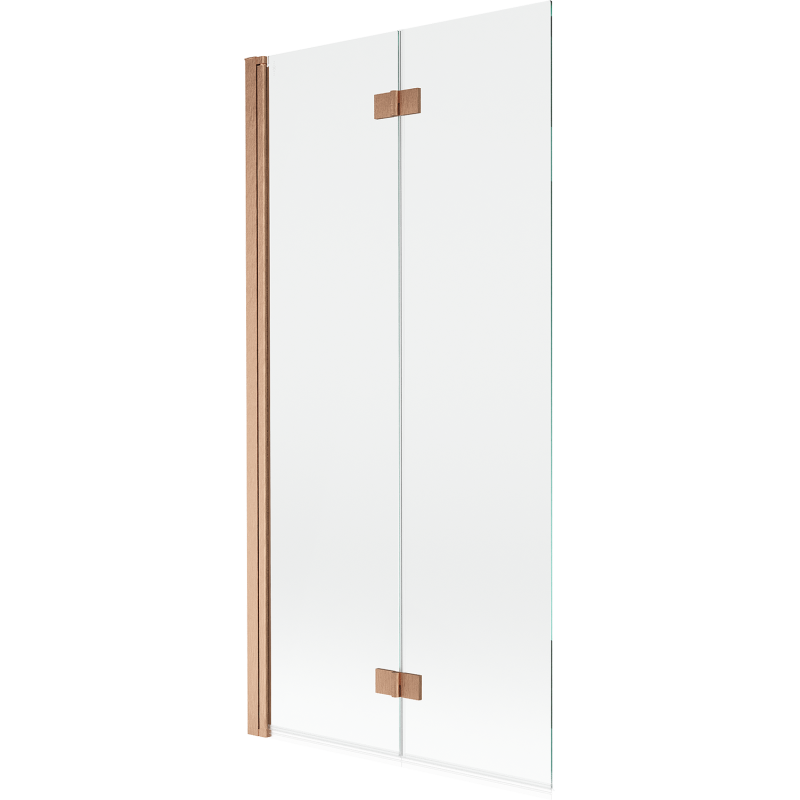 Mexen Mist Duschabtrennung 2-flügelig links 90 x 150 cm, transparent, gebürstetes Kupfer - 8A9-090-002-65-00-L