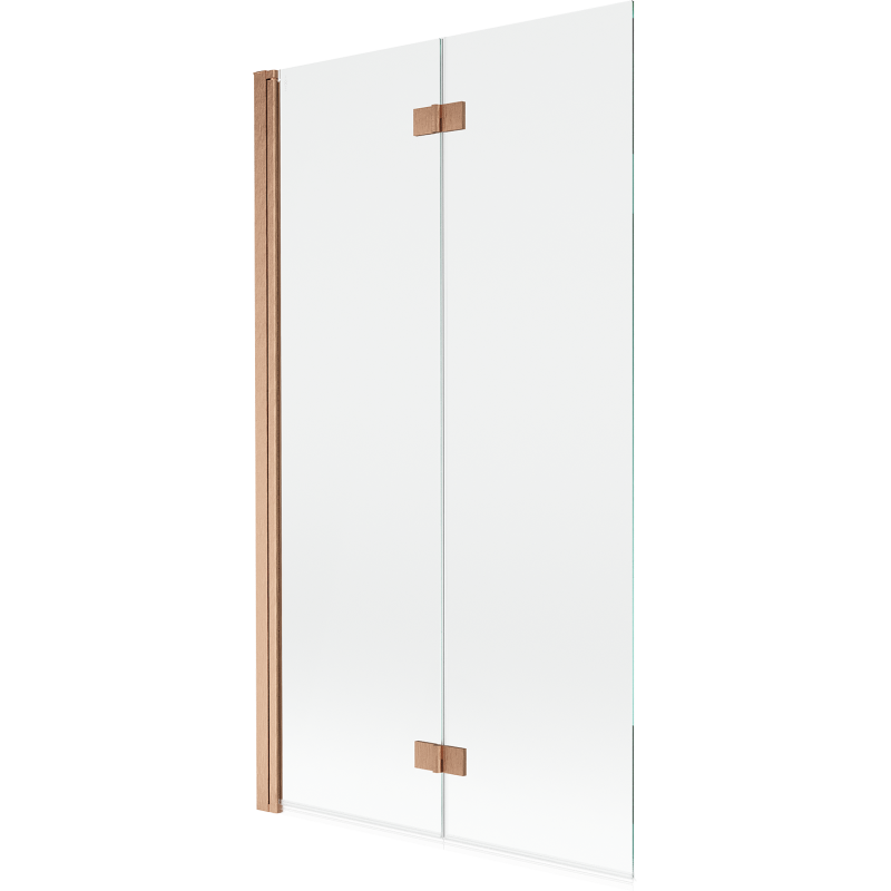 Mexen Mist Duschabtrennung 2-flügelig links 100 x 150 cm, transparent, gebürstetes Kupfer - 8A9-100-002-65-00-L