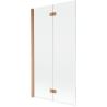 Mexen Mist Duschabtrennung 2-flügelig links 100 x 150 cm, transparent, gebürstetes Kupfer - 8A9-100-002-65-00-L