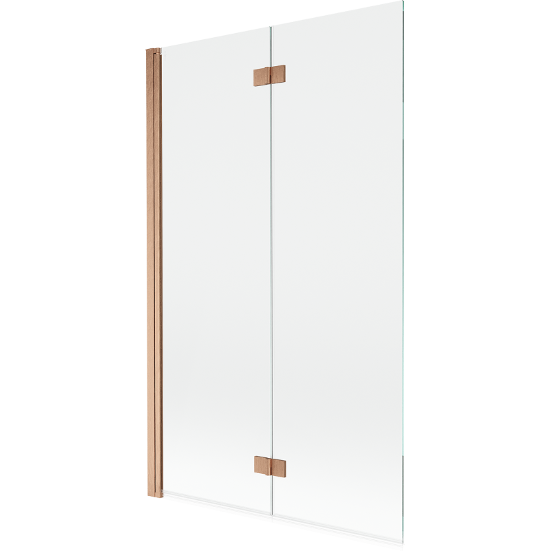 Mexen Mist Duschabtrennung 2-flügelig links 110 x 150 cm, transparent, gebürstetes Kupfer - 8A9-110-002-65-00-L