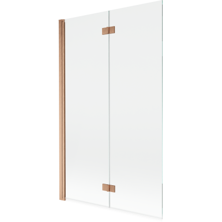 Mexen Mist Duschabtrennung 2-flügelig links 110 x 150 cm, transparent, gebürstetes Kupfer - 8A9-110-002-65-00-L