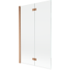 Mexen Mist Duschabtrennung 2-flügelig links 110 x 150 cm, transparent, gebürstetes Kupfer - 8A9-110-002-65-00-L