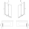 Mexen Mist Duschwand 2-flügelig links 120 x 150 cm, transparent, gebürstetes Kupfer - 8A9-120-002-65-00-L