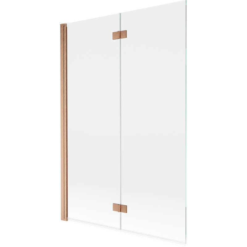 Mexen Mist Duschwand 2-flügelig links 120 x 150 cm, transparent, gebürstetes Kupfer - 8A9-120-002-65-00-L