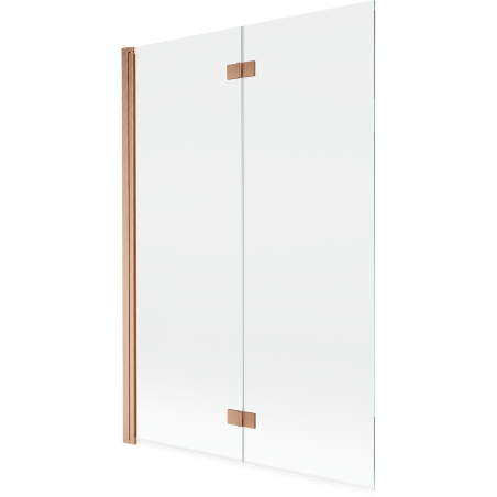 Mexen Mist Duschwand 2-flügelig links 120 x 150 cm, transparent, gebürstetes Kupfer - 8A9-120-002-65-00-L