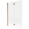 Mexen Mist Duschwand 2-flügelig links 120 x 150 cm, transparent, gebürstetes Kupfer - 8A9-120-002-65-00-L