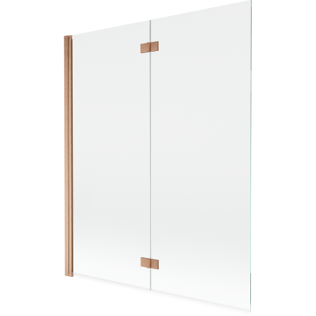 Mexen Mist Badewannenabtrennung 2-teilig links 140 x 150 cm, transparent, gebürstetes Kupfer - 8A9-140-002-65-00-L