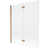 Mexen Mist Badewannenabtrennung 2-teilig links 140 x 150 cm, transparent, gebürstetes Kupfer - 8A9-140-002-65-00-L