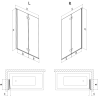 Mexen Mist Duschabtrennung 2-flügelig rechts 110 x 150 cm, transparent, gebürstetes Kupfer - 8A9-110-002-65-00-P