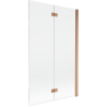 Mexen Mist Duschabtrennung 2-flügelig rechts 110 x 150 cm, transparent, gebürstetes Kupfer - 8A9-110-002-65-00-P
