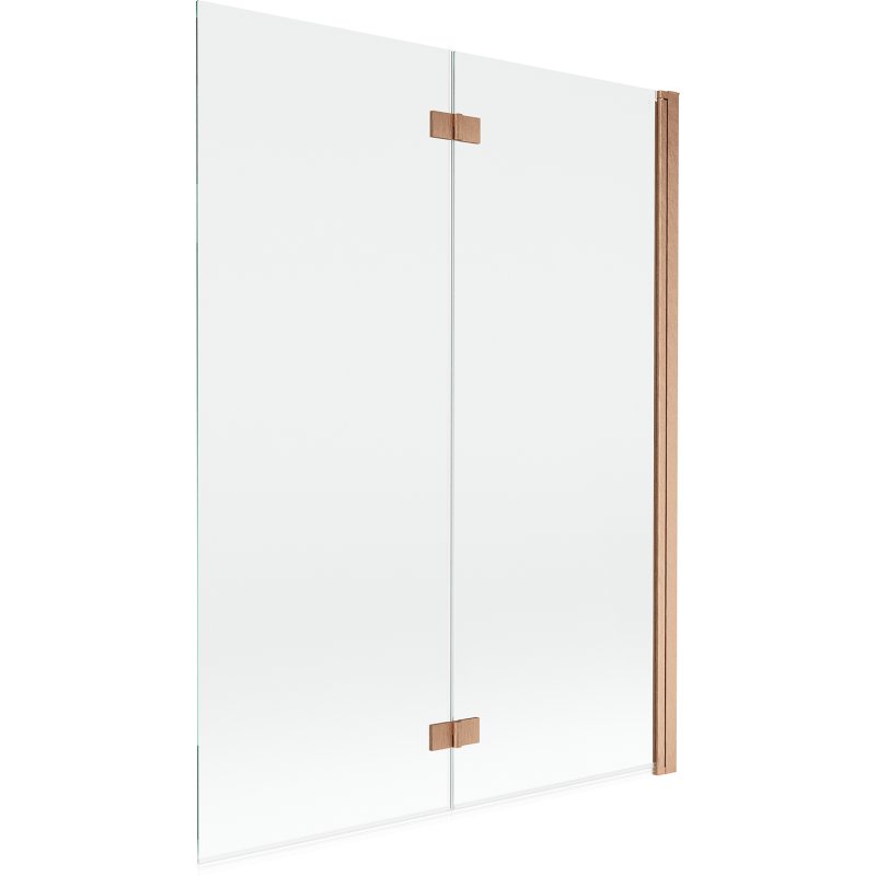 Mexen Mist 2-flügelige Duschwand rechts 130 x 150 cm, transparent, gebürstetes Kupfer - 8A9-130-002-65-00-P