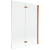 Mexen Mist 2-flügelige Duschwand rechts 130 x 150 cm, transparent, gebürstetes Kupfer - 8A9-130-002-65-00-P