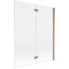 Mexen Mist Duschabtrennung 2-flügelig rechts 140 x 150 cm, transparent, gebürstetes Kupfer - 8A9-140-002-65-00-P