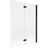 Mexen Mist Duschwand 2-flügelig rechts 130 x 150 cm, transparent, schwarz - 8A9-130-002-70-00-P