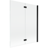 Mexen Mist Duschabtrennung 2-flügelig rechts 140 x 150 cm, transparent, schwarz - 8A9-140-002-70-00-P