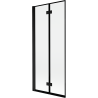 Mexen Mist Duschabtrennung 2-flügelig links 80 x 150 cm, schwarzer Rahmen, schwarz - 8A9-080-002-70-70-L