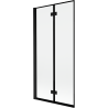 Mexen Mist Duschwand 2-flügelig links 90 x 150 cm, schwarzer Rahmen, schwarz - 8A9-090-002-70-70-L