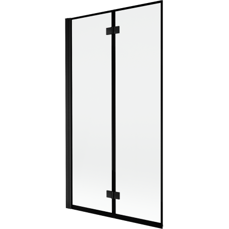 Mexen Mist Zweiflügelige Wannenabtrennung links 100 x 150 cm, schwarzer Rahmen, schwarz - 8A9-100-002-70-70-L