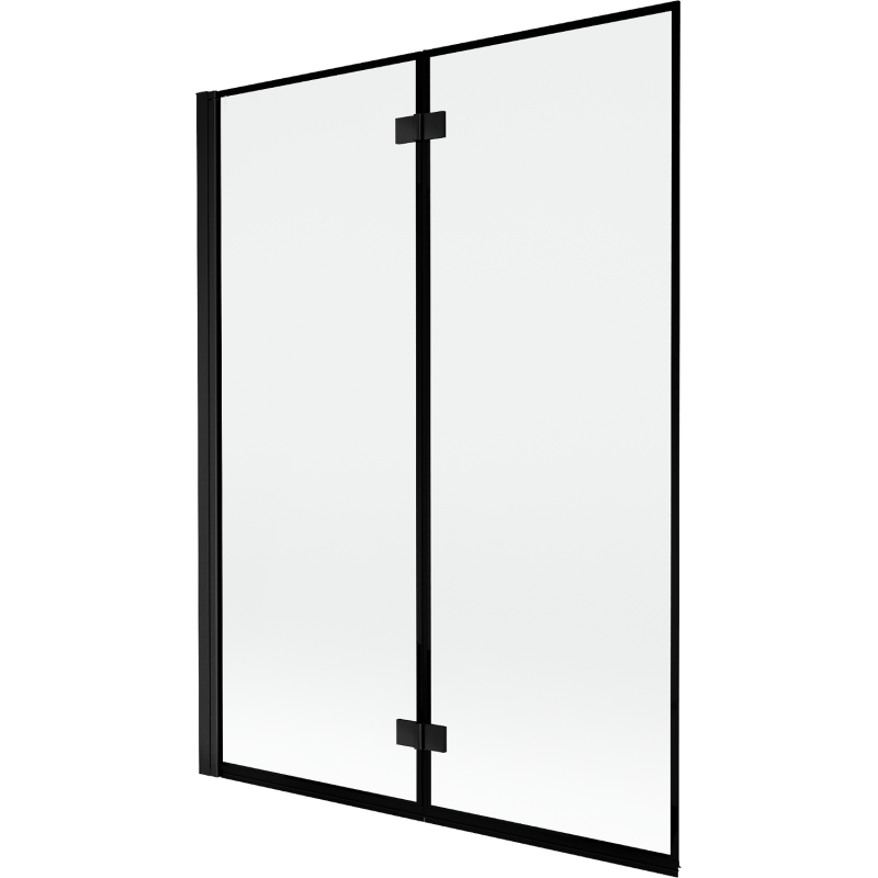 Mexen Mist Duschtrennwand 2-flügelig links 130 x 150 cm, schwarzer Rahmen, schwarz - 8A9-130-002-70-70-L