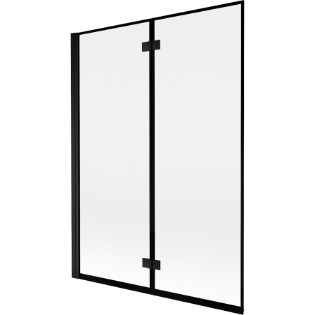 Mexen Mist Duschtrennwand 2-flügelig links 130 x 150 cm, schwarzer Rahmen, schwarz - 8A9-130-002-70-70-L