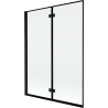 Mexen Mist Duschtrennwand 2-flügelig links 130 x 150 cm, schwarzer Rahmen, schwarz - 8A9-130-002-70-70-L
