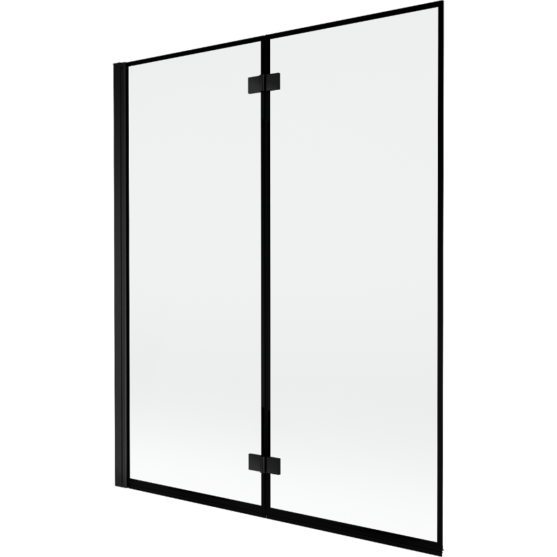Mexen Mist Duschtrennwand 2-flügelig links 140 x 150 cm, schwarzer Rahmen, schwarz - 8A9-140-002-70-70-L